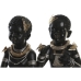 Dekorativ Figur DKD Home Decor 20,5 x 18 x 35 cm Svart Kolonial Afrikansk dame (2 enheter)