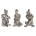 Decoratieve figuren DKD Home Decor 17 x 15 x 26 cm Vrouw Zilverkleurig (3 Stuks)