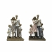 Decoratieve figuren DKD Home Decor 24 x 11,5 x 34 cm Multicolour Familie (2 Stuks)