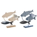 Figura Decorativa DKD Home Decor 53 x 9 x 45 cm Natural Azul Dourado Espirais Mediterrâneo (2 Unidades)