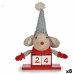 Decoratieve figuren Muis Kalender Rood Grijs Hout 20 x 11 x 20 cm (8 Stuks)