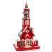 Kerstversiering Rood Hout Huis 17 x 18 x 56 cm