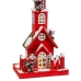 Kerstversiering Rood Hout Huis 17 x 18 x 56 cm