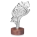 Figura Decorativa Face Prateado Madeira Metal 16,5 x 26,5 x 11 cm