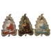 Seinakaunistus DKD Home Decor Sinine Punane Kuldne Buddha Idamaine 19 x 3,1 x 26,5 cm (3 Tükid, osad)