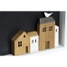 Decorazione da Parete DKD Home Decor Bianco Marrone Case Città 40 x 3,5 x 20 cm