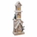 Kerstversiering Wit Beige Hout Huis 18 x 11 x 55 cm