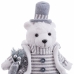 Adorno Natalício Branco Cinzento Areia Tecido Urso polar 10 x 13 x 28 cm