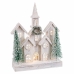 Kerstversiering Wit Groen Hout Plastic Dorp 30 x 10 x 43 cm