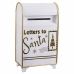 Kerstversiering Wit Gouden Metaal Brievenbus 34,5 x 21,5 x 61,5 cm