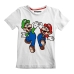 T-Shirt met Korte Mouwen voor kinderen Super Mario Mario and Luigi Wit