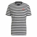 Tricou cu Mânecă Scurtă Bărbați  Essentials Stripey  Adidas Embroidered Logo Negru