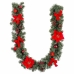 Kerstkrans Rood Groen Plastic Weefsel 180 cm