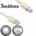 Cablu USB 2.0 A la USB B Lineaire 3 m Bej