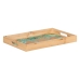 Snack tray 45 x 31 x 5 cm Sheets Natural Wood Rattan 3 Pieces