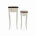 Set of 2 tables DKD Home Decor Valkoinen Ruskea 35 x 35 x 80 cm