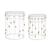 Set of 2 tables Home ESPRIT Valkoinen Kullattu 42 x 42 x 55 cm