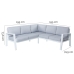 Havesofa Thais 195 x 195 x 73,6 cm Aluminium