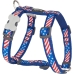 Hundegeschirr Red Dingo US Flag 25-39 cm Rot Blau