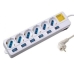 Regleta Enchufes 6 Tomas con Interruptor Ewent EW3932 1,5 m 2500W Blanco (1,5 m)