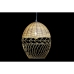 Lampa Sufitowa DKD Home Decor Metal Biały Jasnobrązowy Rattan 50 W (30 x 30 x 38 cm)