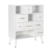 Cassettiera DKD Home Decor Naturale Metallo Bianco Crema Melammina (76 x 34 x 94 cm)