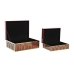 Korurasia DKD Home Decor Metalli Kristalli Punainen Kullattu Puu MDF 25 x 18 x 10 cm (2 osaa)