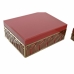 Caja-Joyero DKD Home Decor Metal Cristal Rojo Dorado Madera MDF 25 x 18 x 10 cm (2 Unidades)