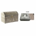 Doos-Juwelenkistje DKD Home Decor 25 x 15,5 x 18 cm Champagne Beige Hout Aluminium