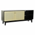 Mobile TV DKD Home Decor Nero Abete Rattan (160 x 65 x 38 cm)