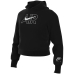 Dívčí mikina s kapucí AIR FT CROP HOODIE Nike DM8372 010 Černý