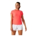 Dames-T-Shirt met Korte Mouwen Asics Court Piping Oranje Koraal