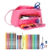 Astuccio per la Scuola con Accessori BlackFit8 Glow up Rosa (32 Pezzi)