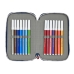 Estuche Escolar con Accesorios Munich College Gris 12.5 x 19.5 x 4 cm (28 piezas)