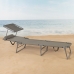 Sun-lounger Aktive Foldable Parasol Grey 193 x 30 x 53 cm