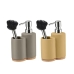 Zeepdispenser Home ESPRIT Beige Grijs Zilverkleurig Bamboe Roestvrij staal Dolomite 11,5 x 6,5 x 18,5 cm (2 Stuks)