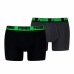 Boxershorts for menn Puma EVERRYDAY BASIC 701226387 018 2 enheter Grønn Svart