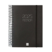 Diary Finocam OPAQUE Black A5 15,5 x 21,2 cm 2025