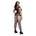 Bodysuit Rede de Pesca Corset Front Suspender Tamanho Rainha Baci Lingerie BW3125