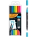 Set of Felt Tip Pens Bic Intensity Dual Tip Multicolour 6 Pieces