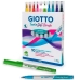 Set of Felt Tip Pens Giotto Turbo Soft Brush Multicolour Case Paintbrush 10 Pieces