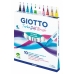 Conjunto de Canetas de Feltro Giotto Turbo Soft Brush Multicolor Estojo Pincel 10 Peças