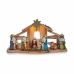 Belén de Navidad Luz LED Multicolor Madera Cerámica 30 x 16 x 9 cm (6 Unidades)