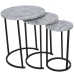 Set of 3 tables Alexandra House Living Black Grey Wood