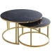 Set of 2 tables Alexandra House Living Black Golden Wood