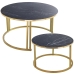 Jeu de 2 tables Alexandra House Living Noir Doré Bois