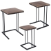 Set of 3 tables Alexandra House Living Brown Black Wood