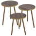 Set of 3 tables Alexandra House Living Brown Golden Wood