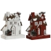 Julekule Home ESPRIT Hvit Rød 26 x 14 x 32 cm (2 enheter)