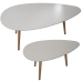 Set of 2 tables Alexandra House Living Valkoinen Puu